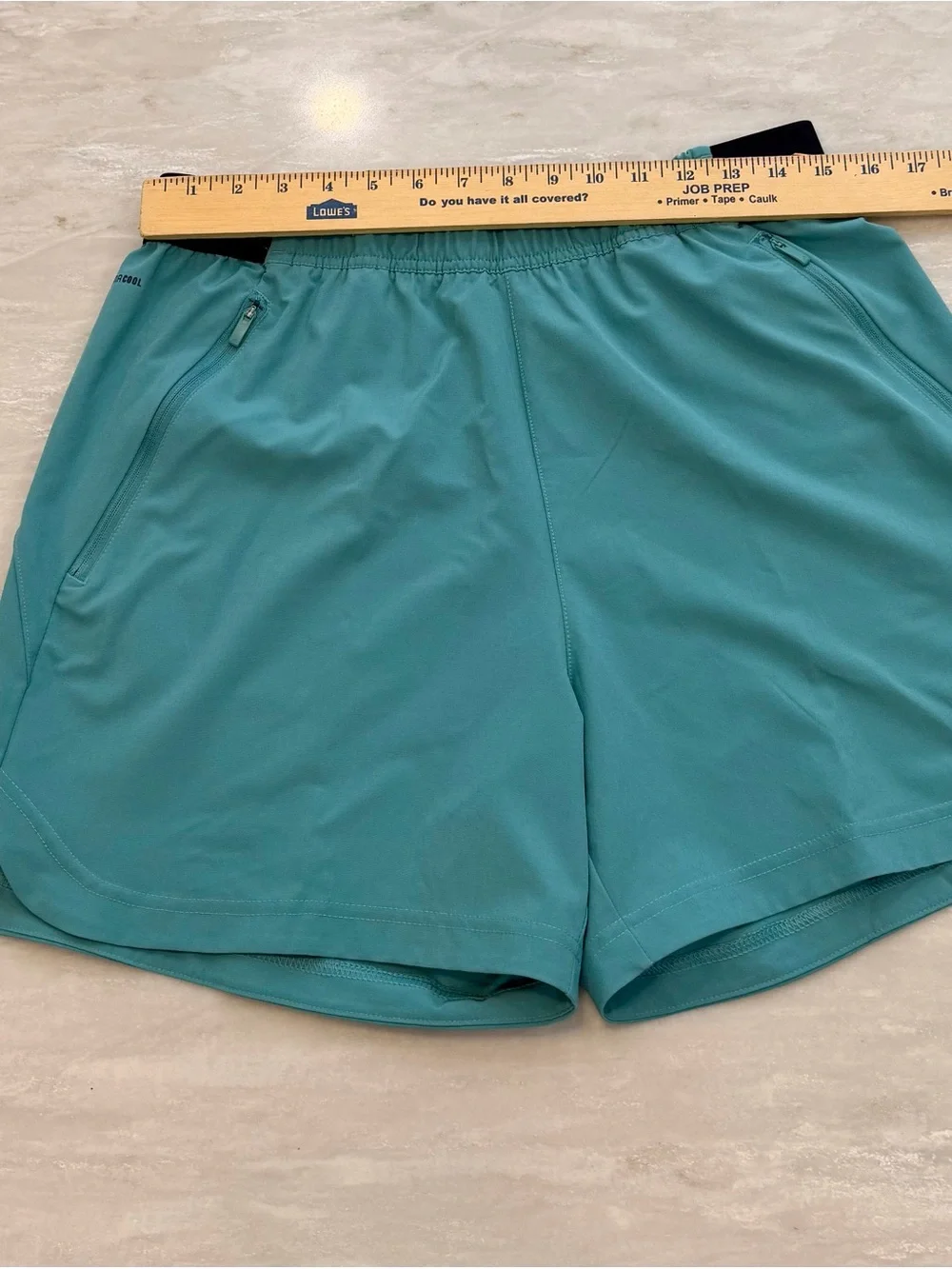 adidas Men’s Mediun Teal Swim Trunks-  Black Waistband -5in inseam- Swimsuit